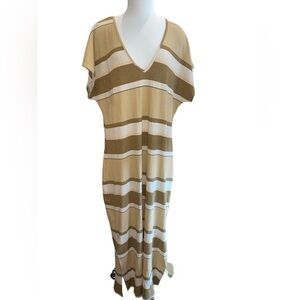 Girl And The Sun Women's Dress Size S Cream/Beige/Tan Maxi Pullover Cap Sleeve